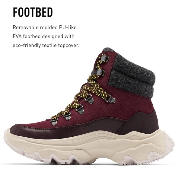 Sorel Women's Kinetic Breakthru Conquest Waterproof Boot sz 6 Burgundy & cream - Picture 4 of 11